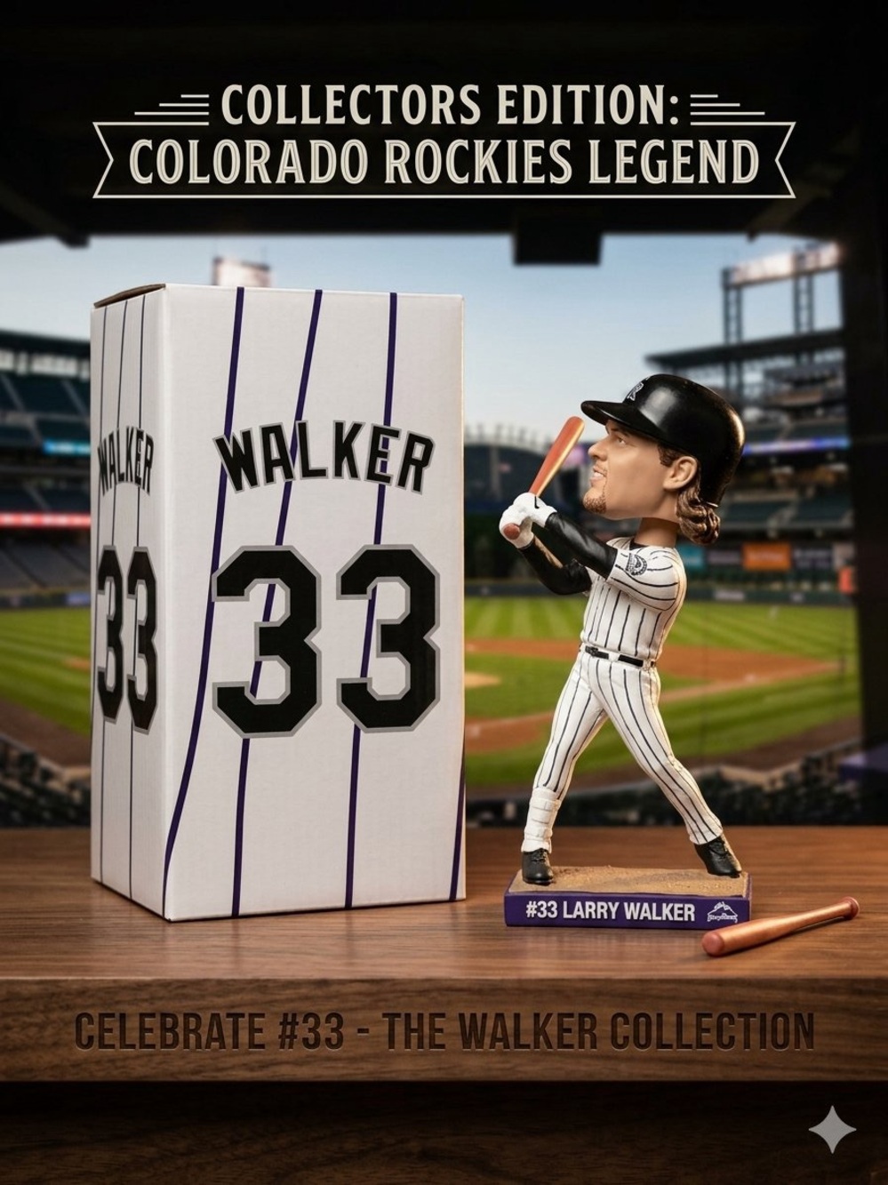 2013 Colorado Rockies Larry Walker #33 Coca-Cola 20th Anniversary Bobblehead NIB